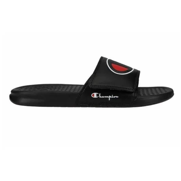 CHAMPION Sandals Women's 7 Monogram Cushion Mega Slides Unisex Adult Black Shoes - Picture 4 of 9